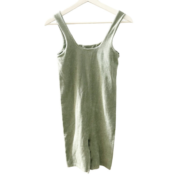 Good American Women's Gray/Olive Green Terry Cloth Compression Romper Size S/M - Picture 1 of 5